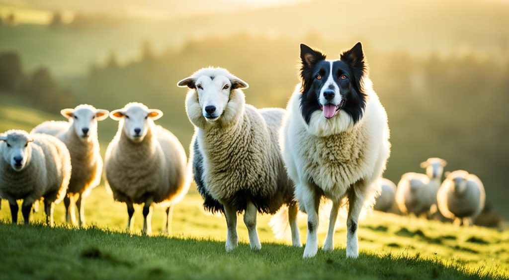 Akbash Dog guarding sheep