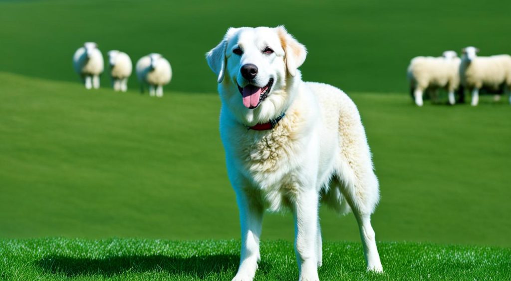 Akbash dog guarding livestock