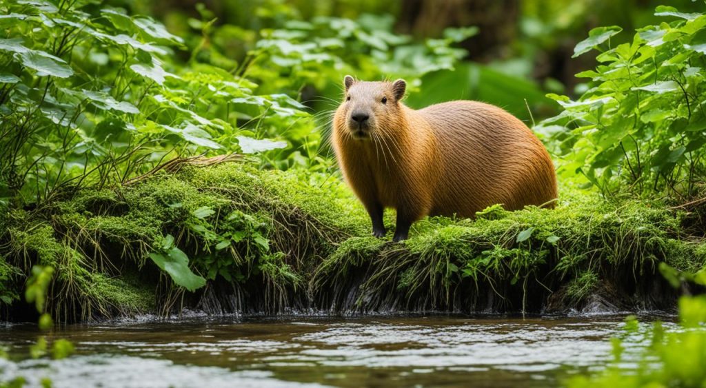 Capybara in its natural habitat