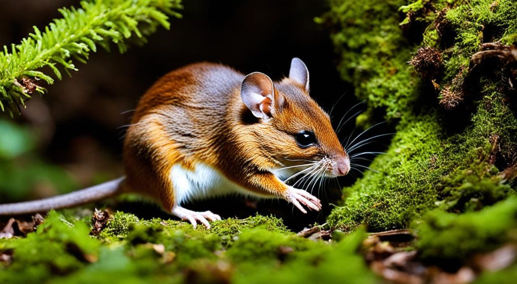 Eastern chestnut mouse foraging