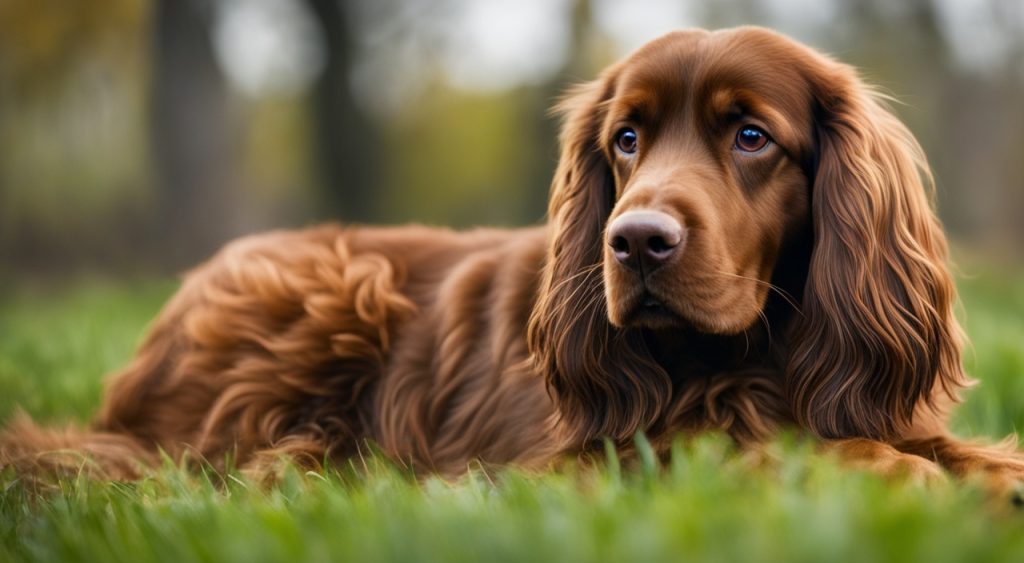 Sussex Spaniel golden-liver coat