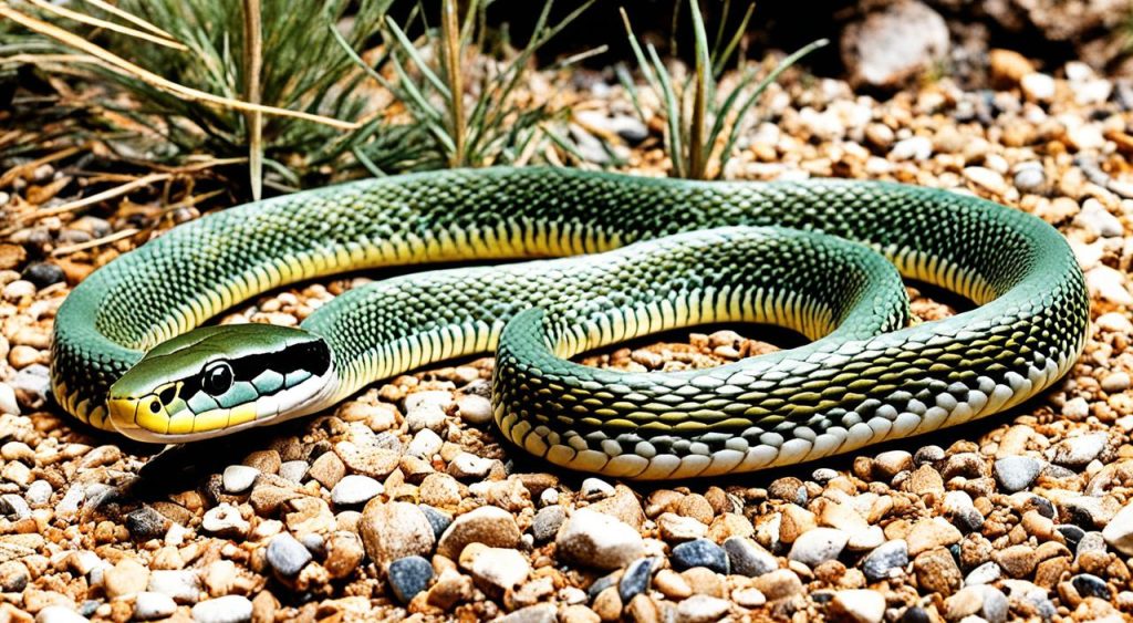 Yellow-Faced Whipsnake in wild habitat