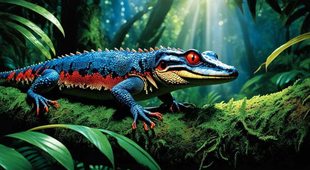 red-eyed crocodile skink in its natural habitat